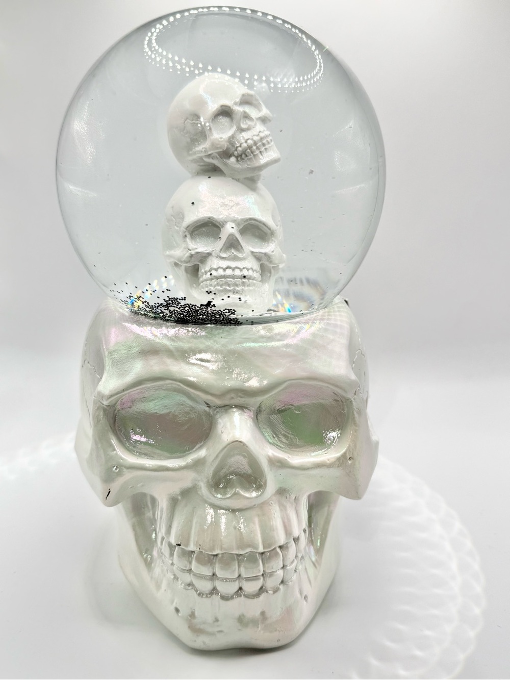 Celebrate Together™ Halloween Stacked Skulls Water Globe Table Decor new